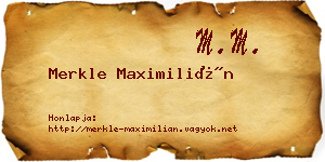 Merkle Maximilián névjegykártya